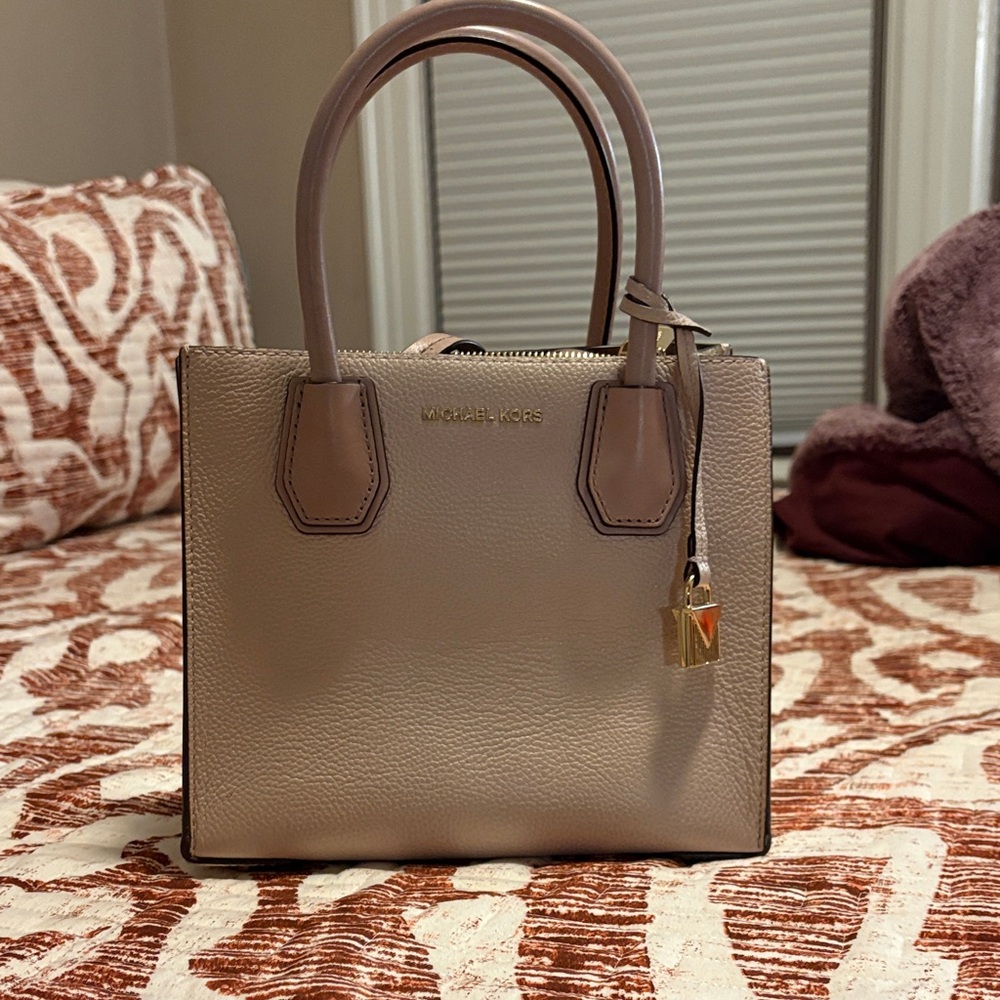 Michael Kors Beige and Brown Satchel